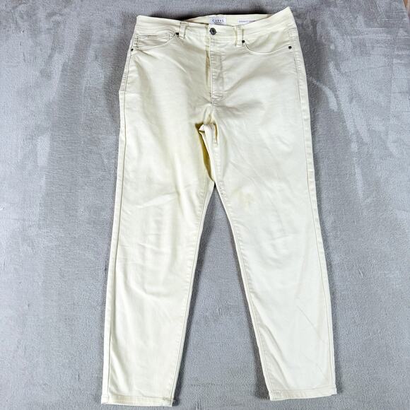 Curve Appeal Jeans Womens 14 Pale Yellow Denim Minimalist Jeggings High Rise - Picture 1 of 11